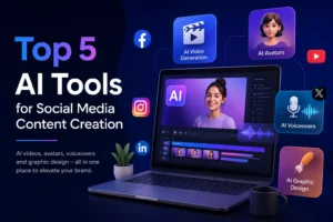 Read more about the article Top 5 AI Tools for Social Media Content Creation
